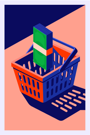 Compra de dinero de bono en la tienda